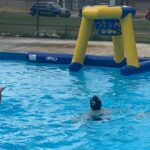 Kids Playing With New Hoop at Jackson Pool